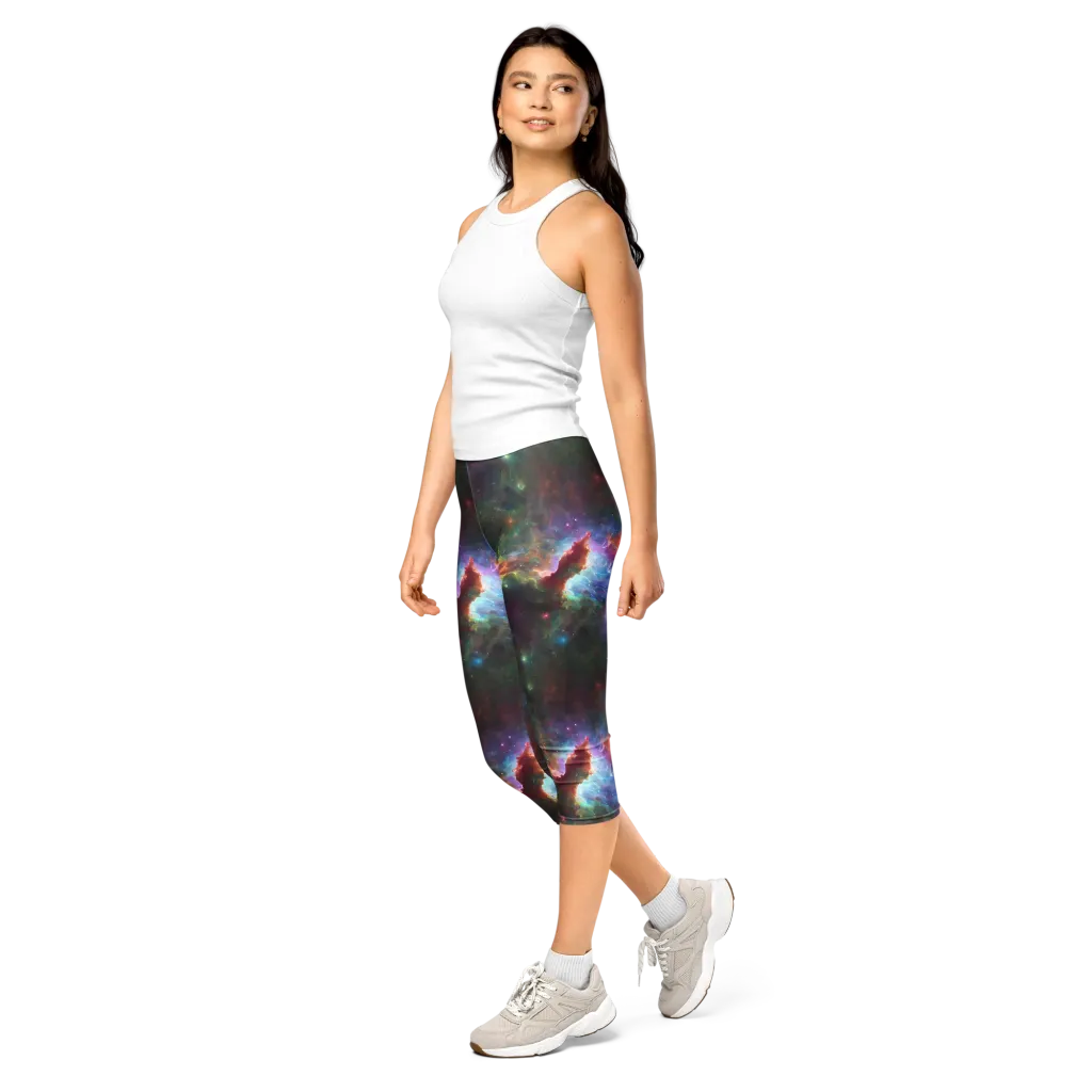 Astral Infusion on Capri Leggings — Left Front