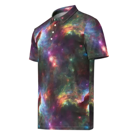 Astral Infusion on a Men's Slim Fit Polo Shirt