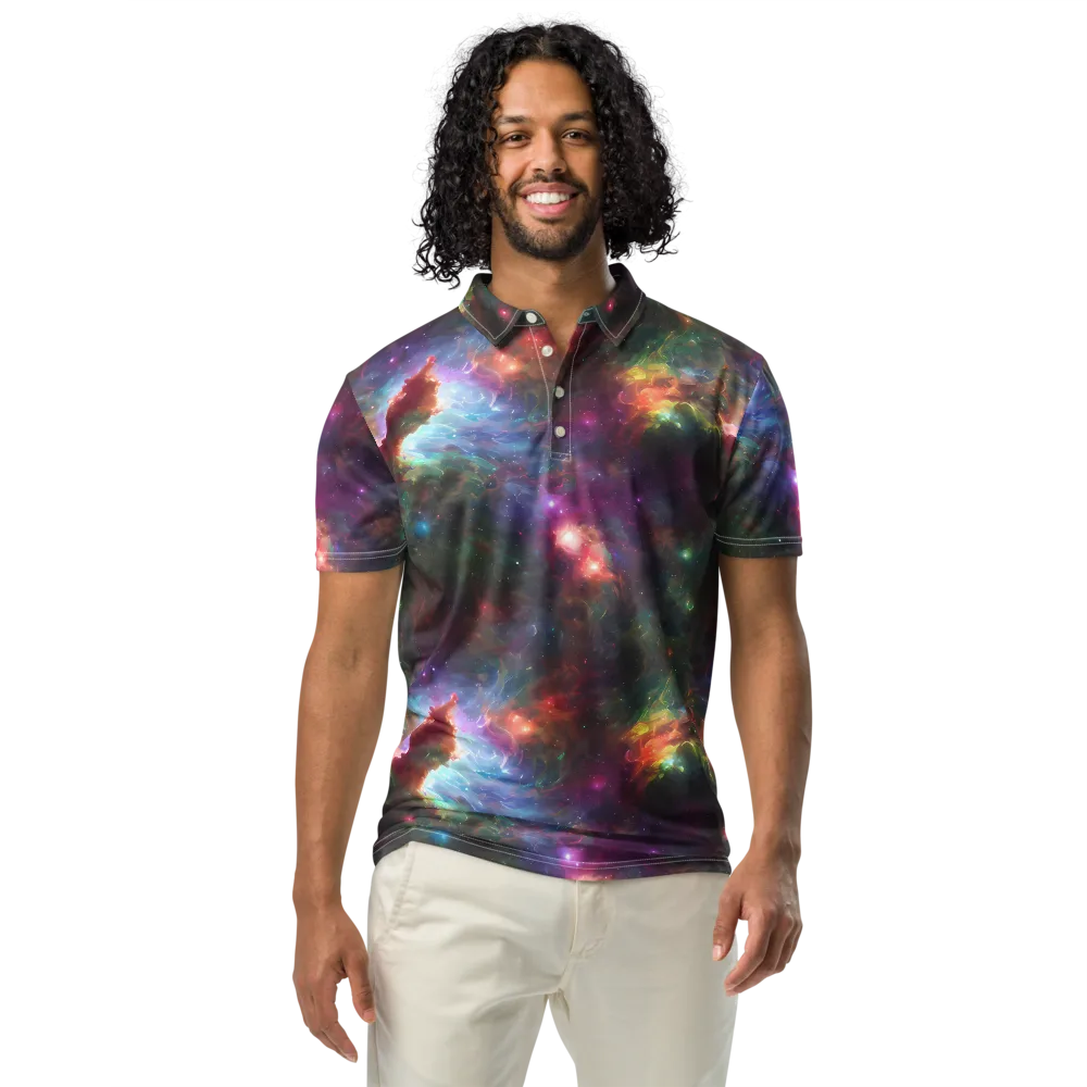 Astral Infusion on Men's Slim Fit Polo Shirt — Front