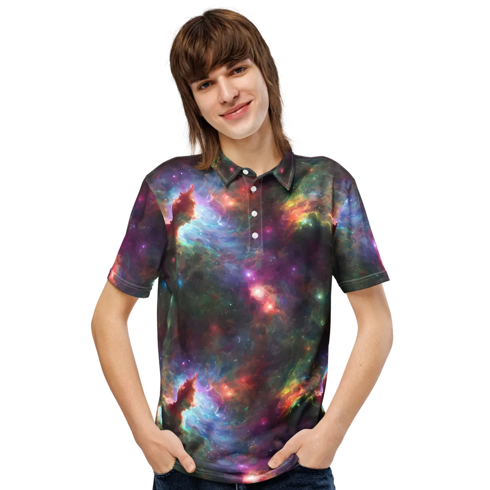 Astral Infusion on Men's Slim Fit Polo Shirt — Front