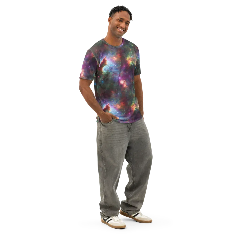 Astral Infusion on Men's Cotton Crew Neck T-Shirt — Right Front