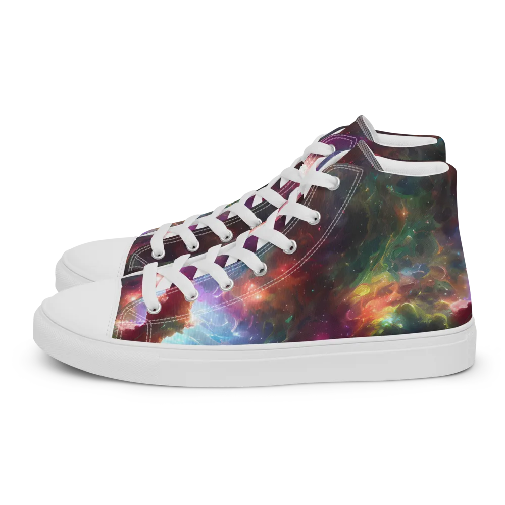 Astral Infusion on Men's High Top Canvas Shoes — Left