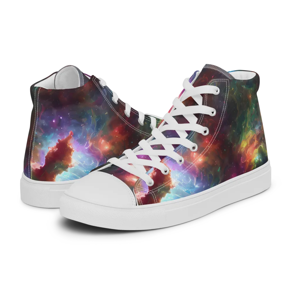 Astral Infusion on Men's High Top Canvas Shoes — Left