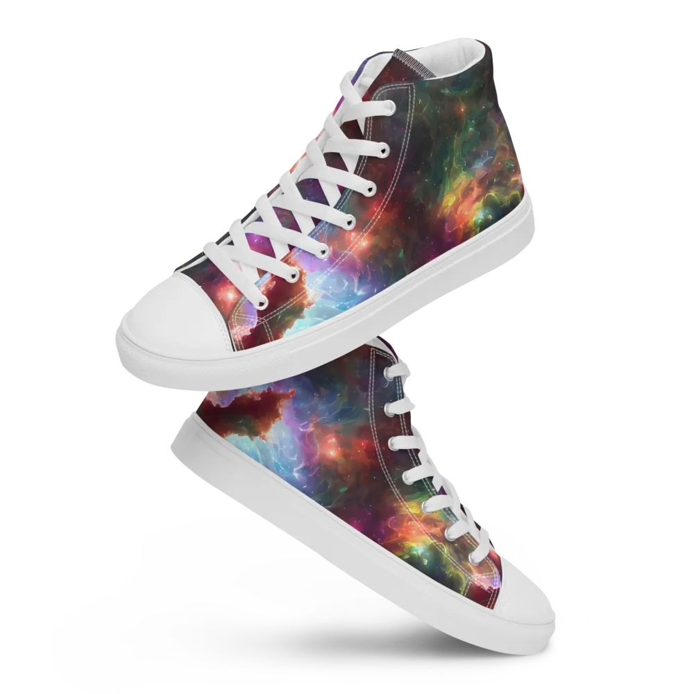 Astral Infusion on Men's High Top Canvas Shoes — Front