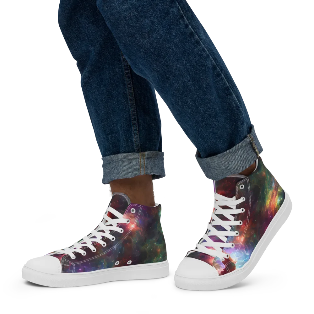 Astral Infusion on Men's High Top Canvas Shoes — Left