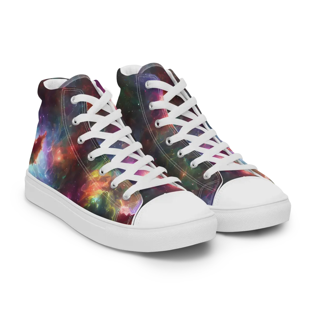 Astral Infusion on Women's High Top Canvas Shoes — Right Front