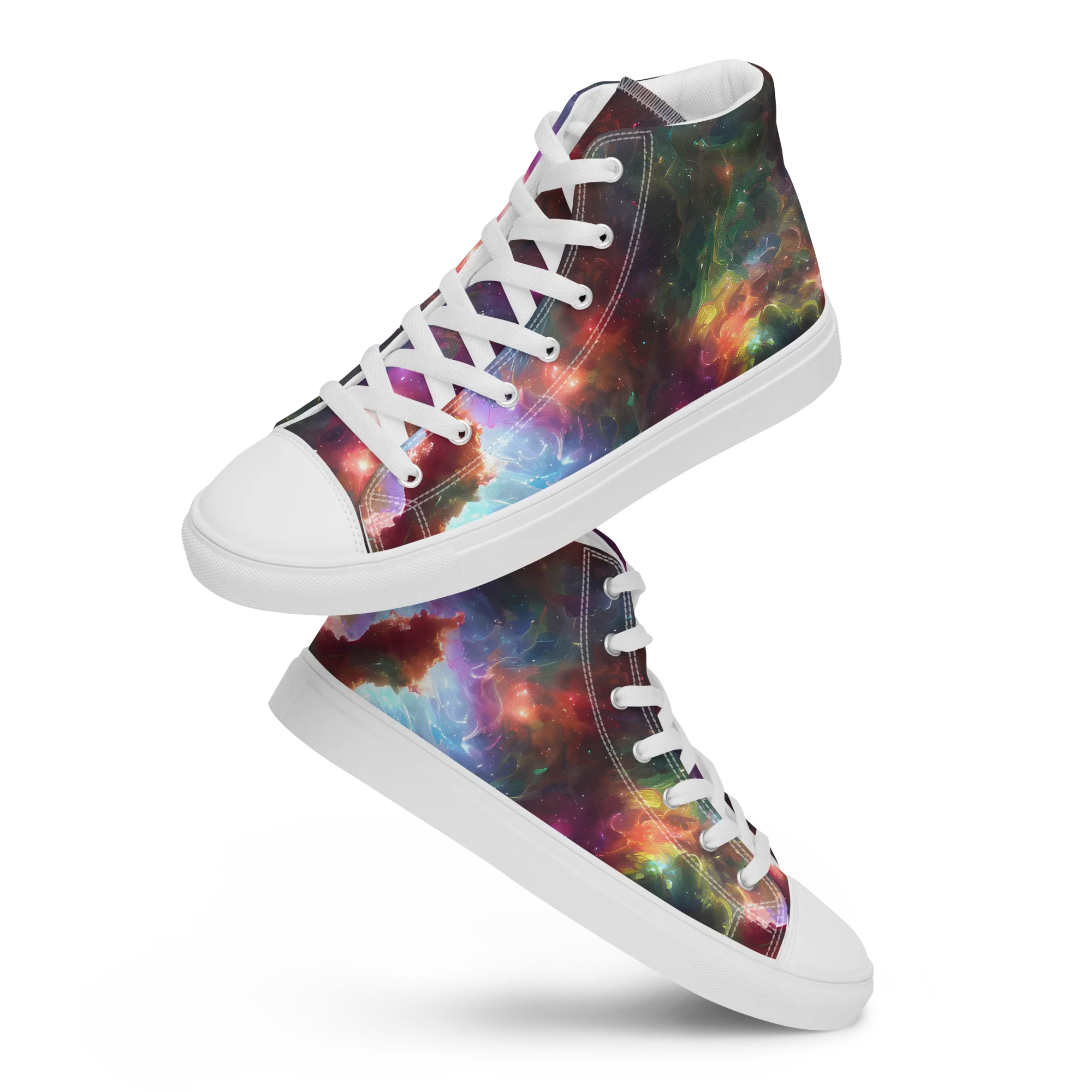 Astral Infusion on Women's High Top Canvas Shoes — Front