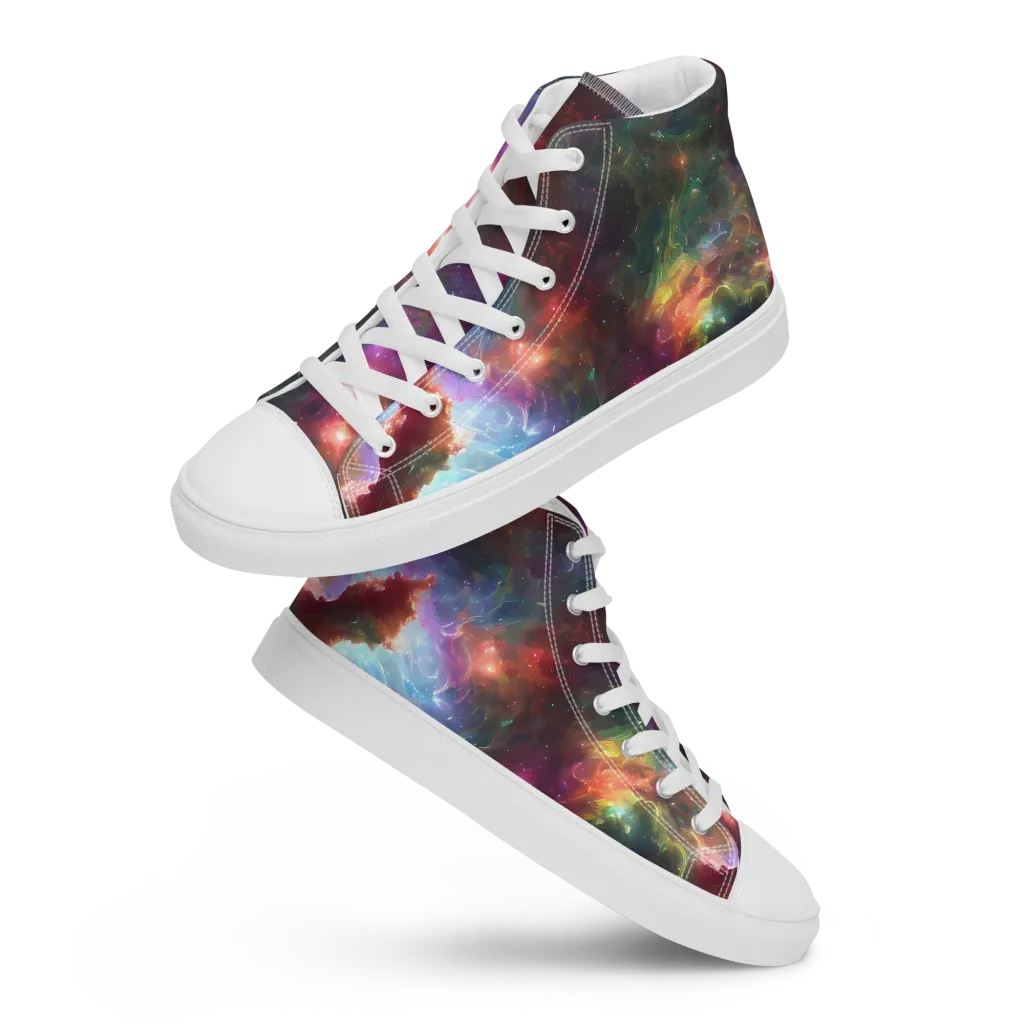Astral Infusion on Women's High Top Canvas Shoes — Front