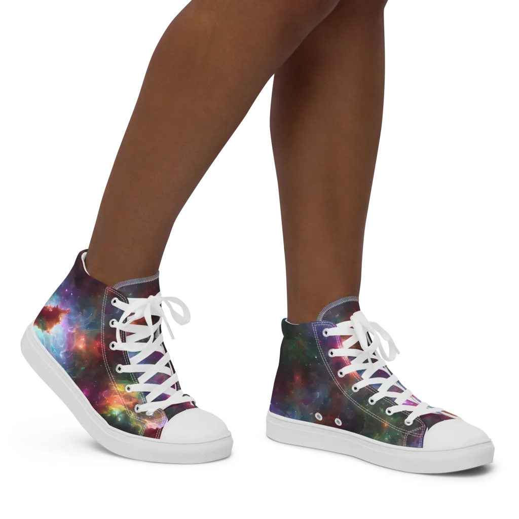 Astral Infusion on Women's High Top Canvas Shoes — Right