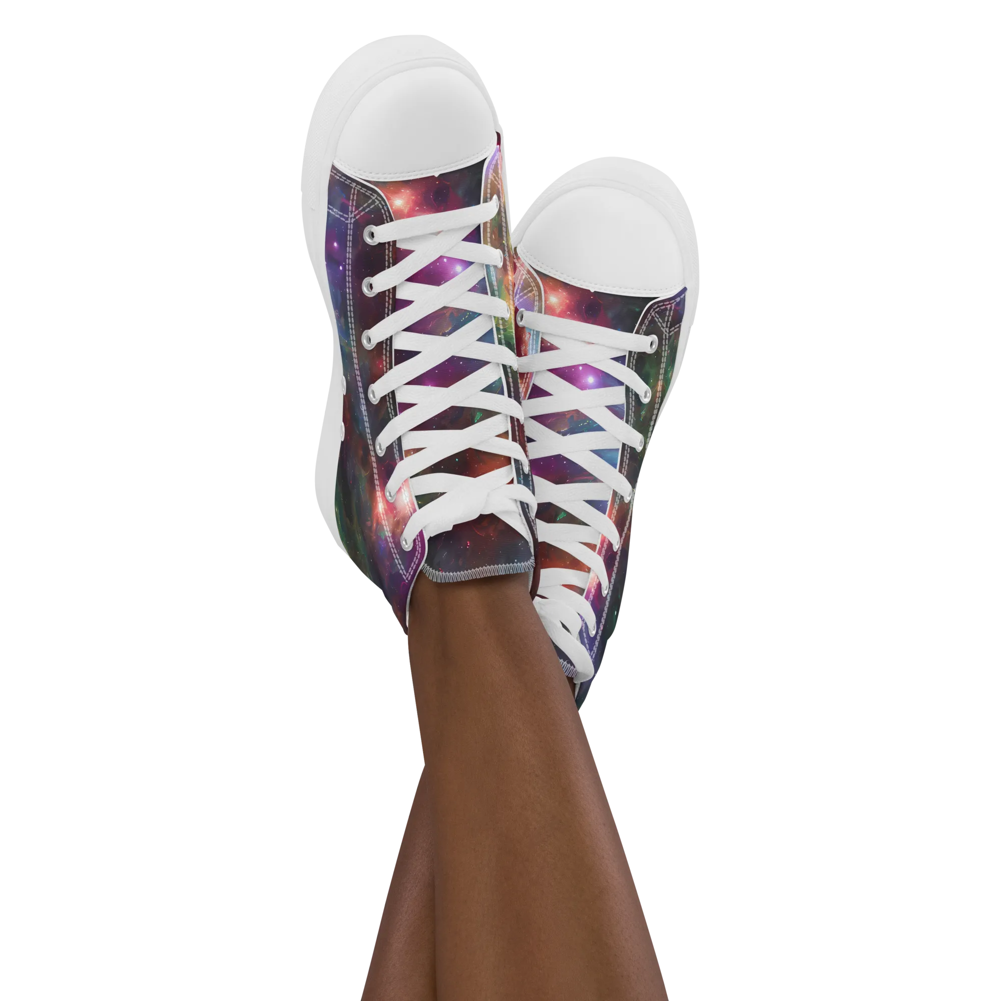 Astral Infusion on Women's High Top Canvas Shoes — Front