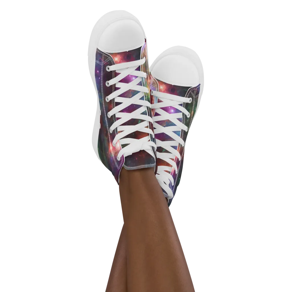 Astral Infusion on Women's High Top Canvas Shoes — Front