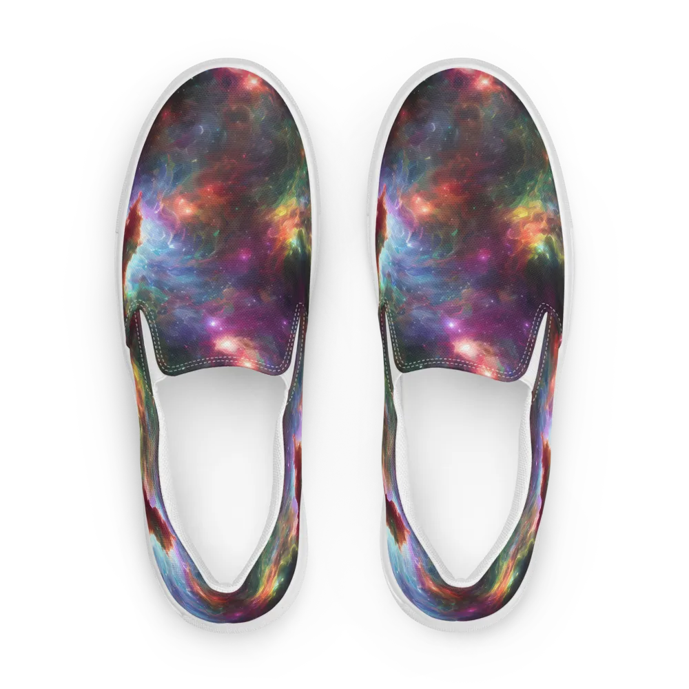 Astral Infusion on Men's Slip-On Canvas Shoes — Front