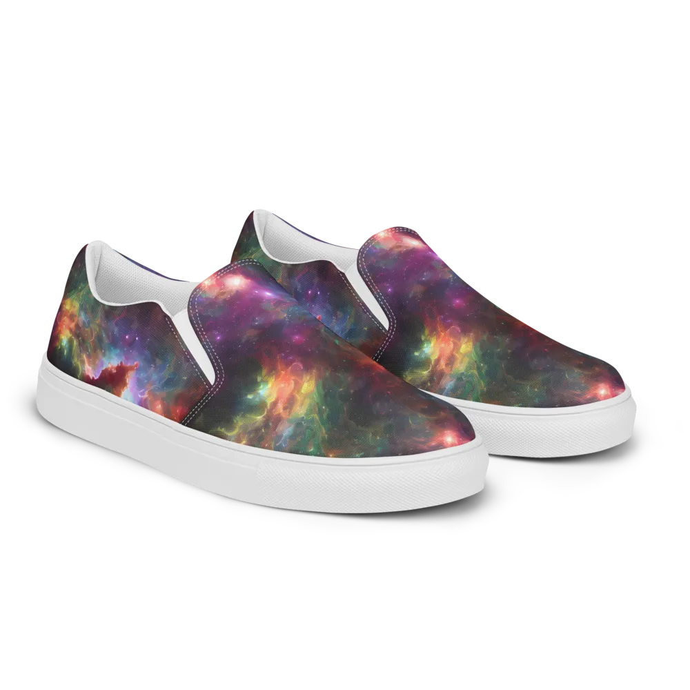 Astral Infusion on Men's Slip-On Canvas Shoes — Right Front