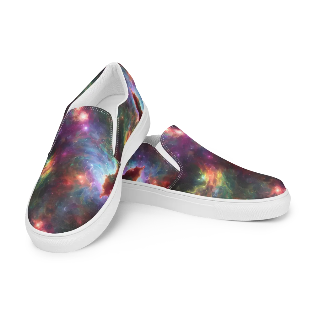 Astral Infusion on Men's Slip-On Canvas Shoes — Left Front