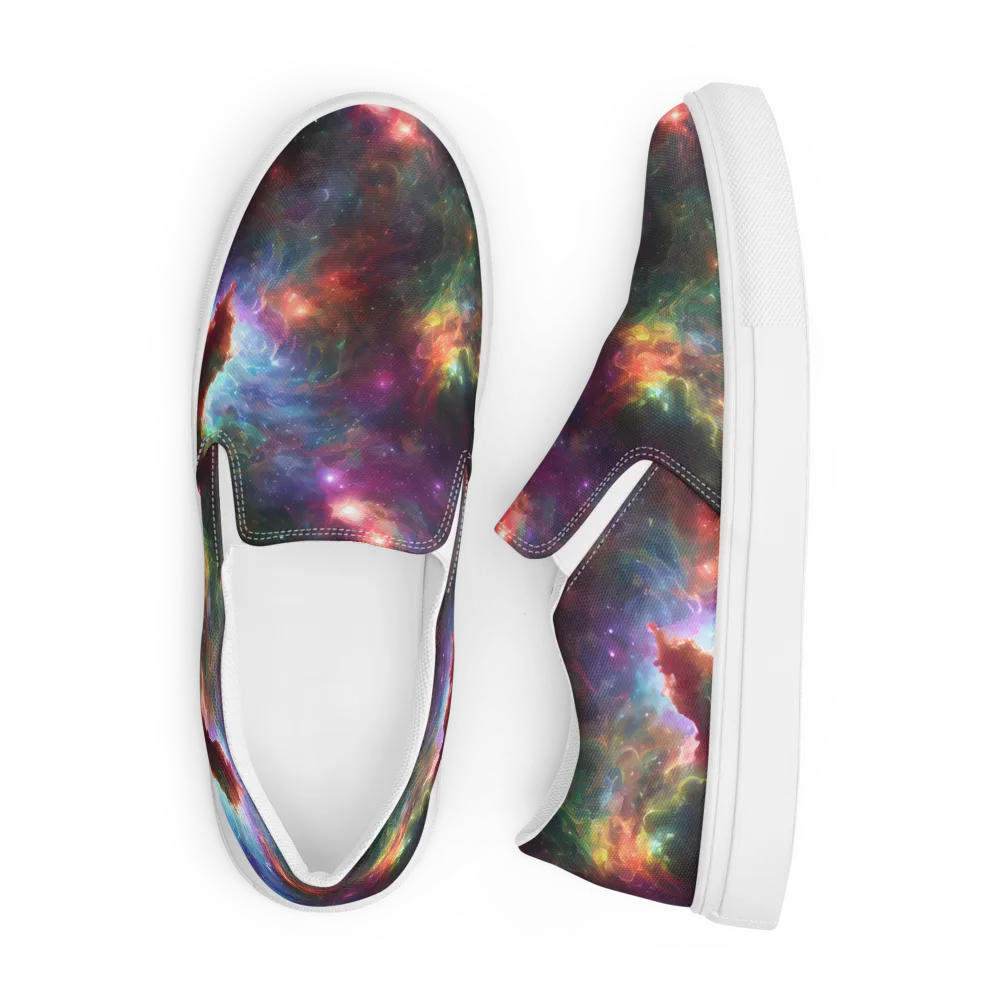 Astral Infusion on Men's Slip-On Canvas Shoes — Front