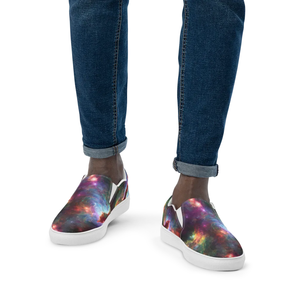 Astral Infusion on Men's Slip-On Canvas Shoes — Front
