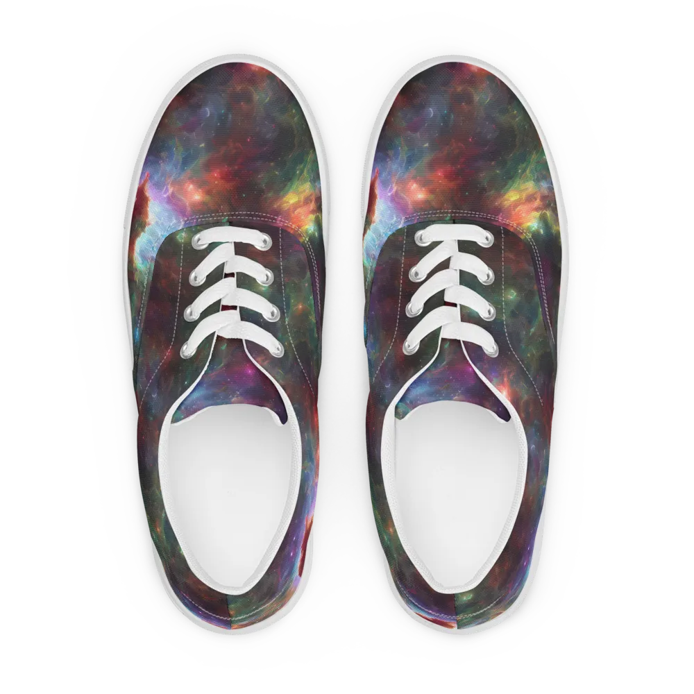 Astral Infusion on Men's Lace-Up Canvas Shoes — Front