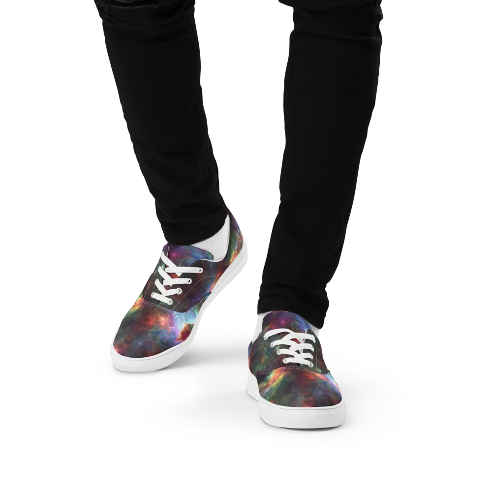 Astral Infusion on Men's Lace-Up Canvas Shoes — Front