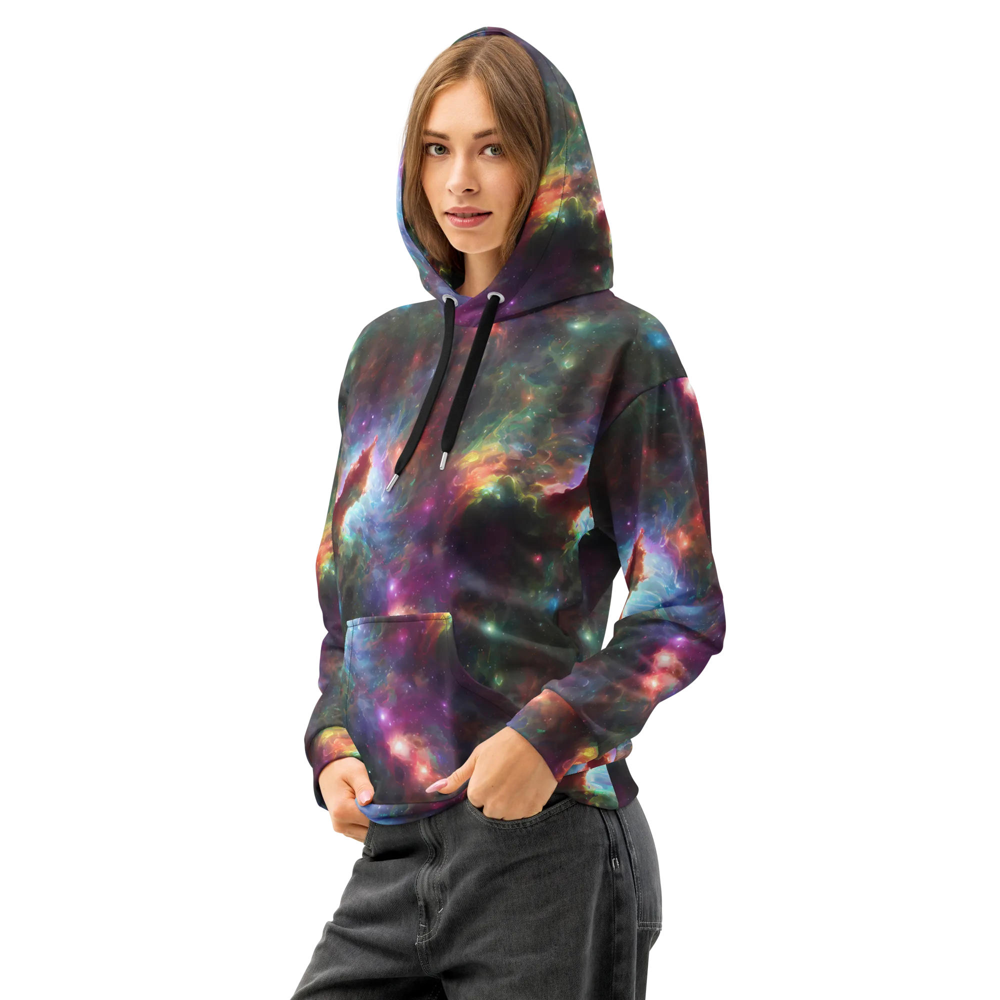 Astral Infusion on Cotton Hoodie — Left Front