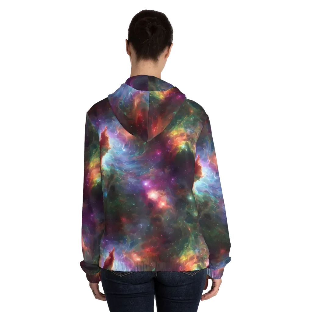 Astral Infusion on Women's Full-Zip Hoodie — Back On Person