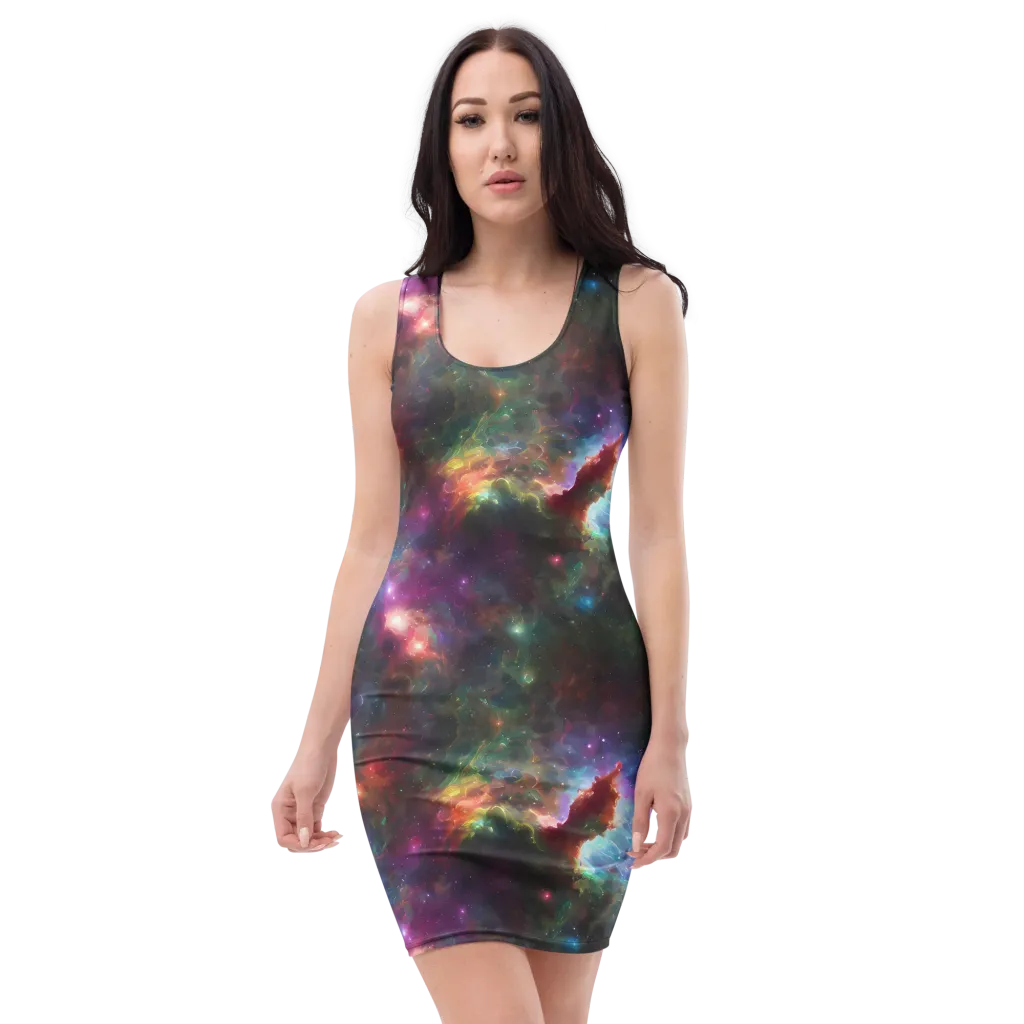 Astral Infusion on Bodycon Dress — Front