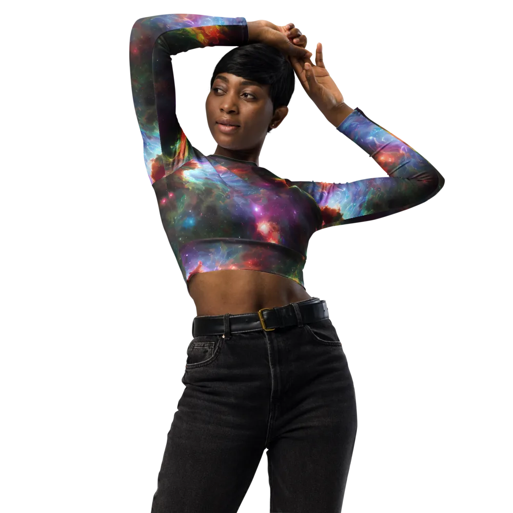 Astral Infusion on Long Sleeve Crop Top — Front