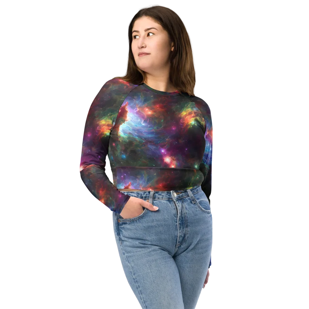 Astral Infusion on Long Sleeve Crop Top — Front