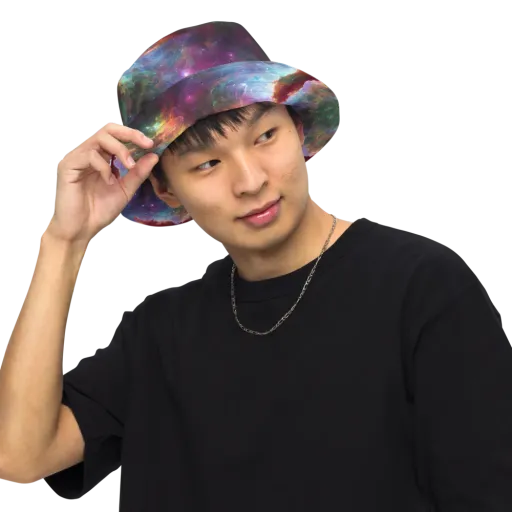 Astral Infusion on a Reversible Bucket Hat