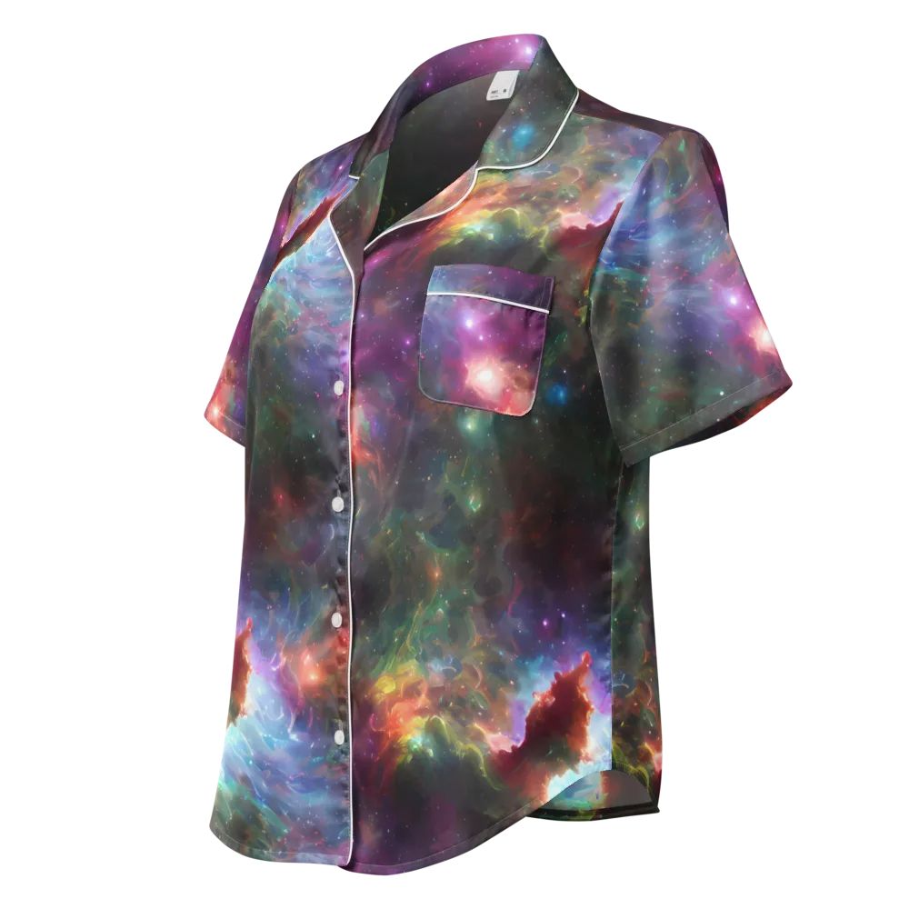 Astral Infusion on Women's Short Sleeve Pajama Top — Left Front