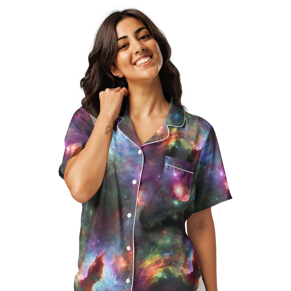 Astral Infusion on Women's Short Sleeve Pajama Top — Front
