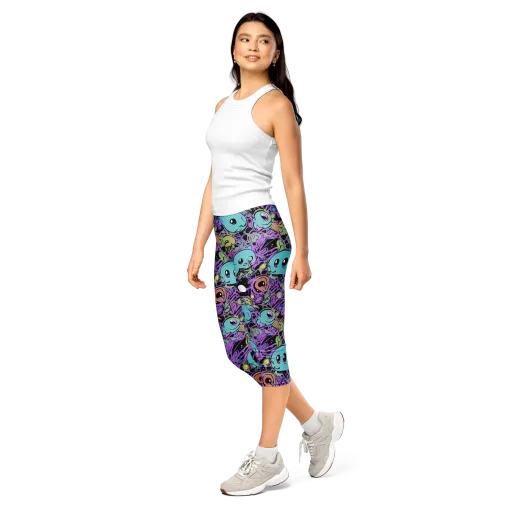 Neon Dreamlings on a Capri Leggings