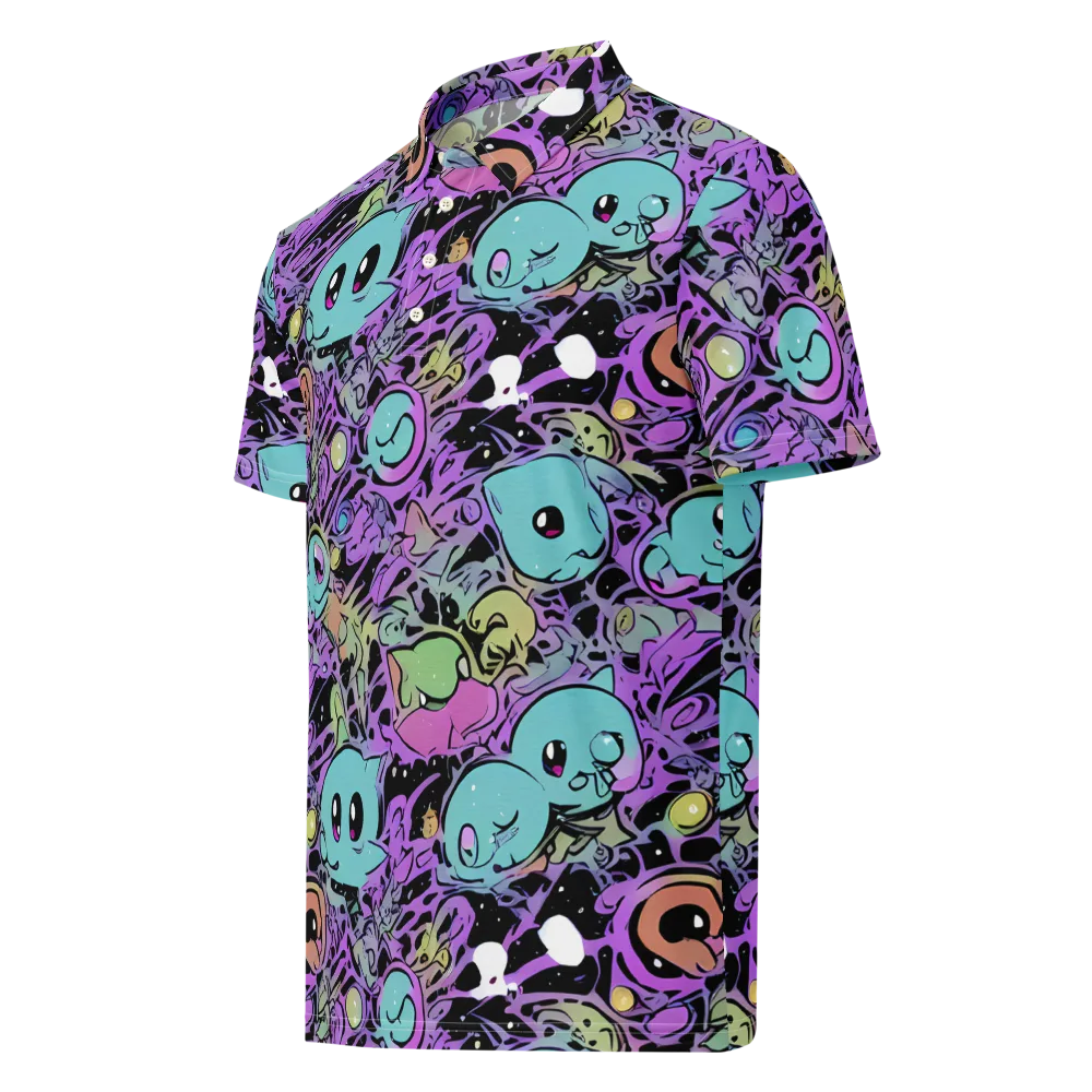 Neon Dreamlings on Men's Slim Fit Polo Shirt — Left Front