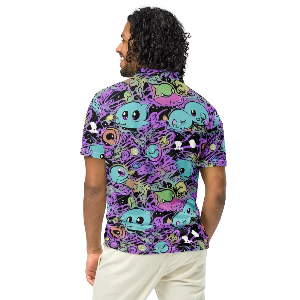 Neon Dreamlings on Men's Slim Fit Polo Shirt — Back