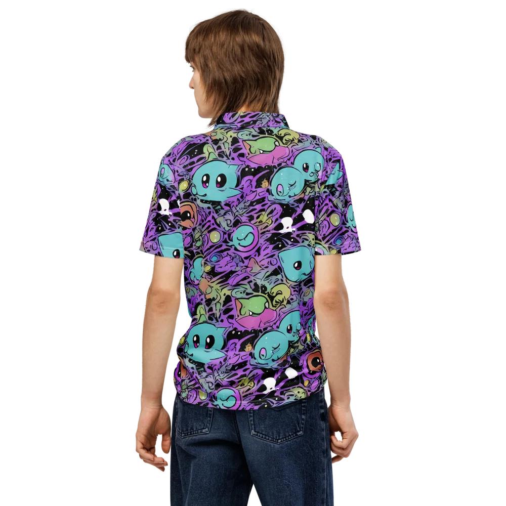 Neon Dreamlings on Men's Slim Fit Polo Shirt — Back