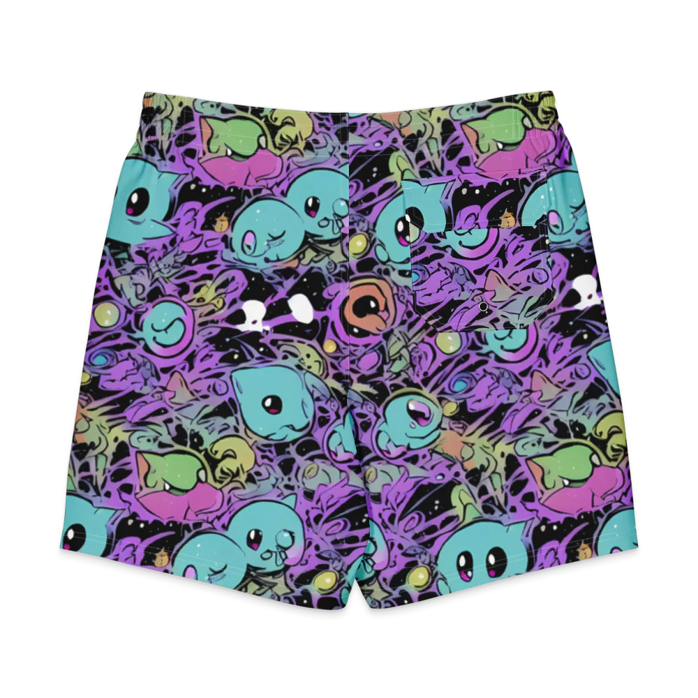 Neon Dreamlings on Men's Board Shorts — Back