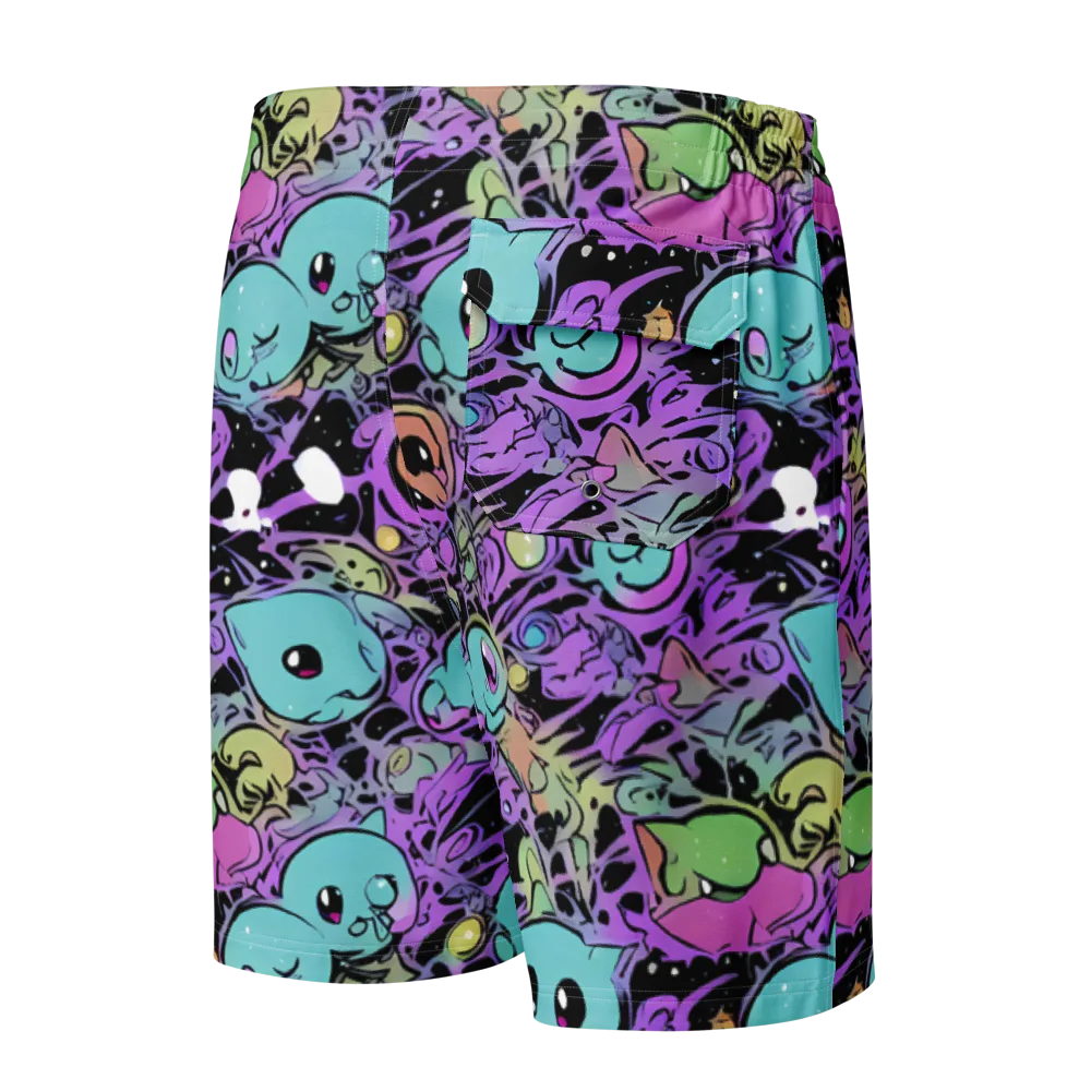 Neon Dreamlings on Men's Board Shorts — Back