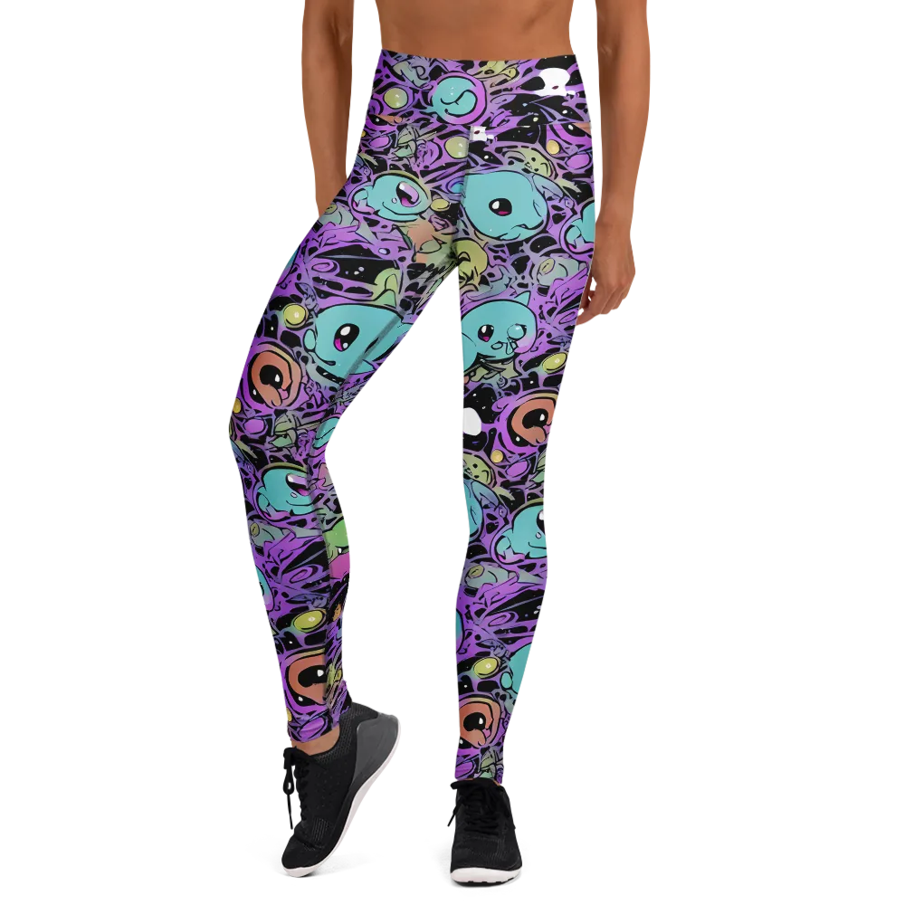 Neon Dreamlings on Yoga Leggings — Front