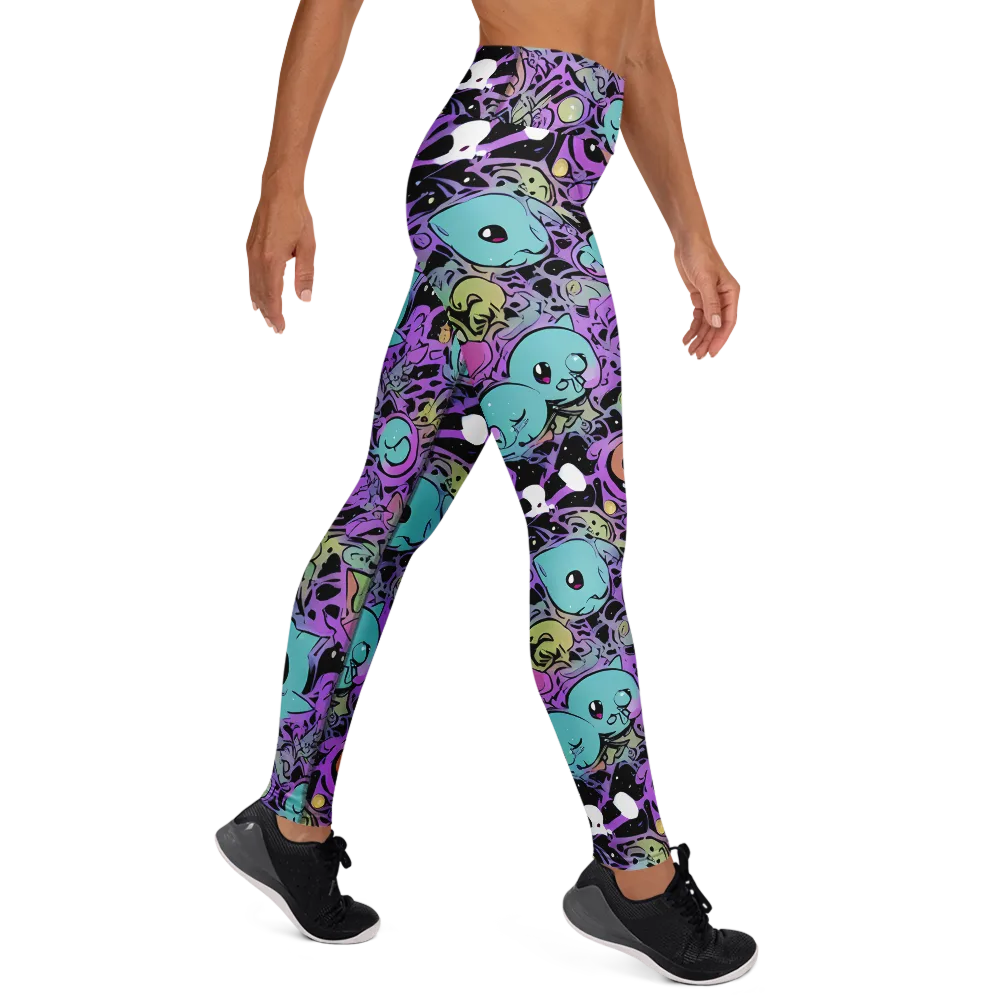 Neon Dreamlings on Yoga Leggings — Right