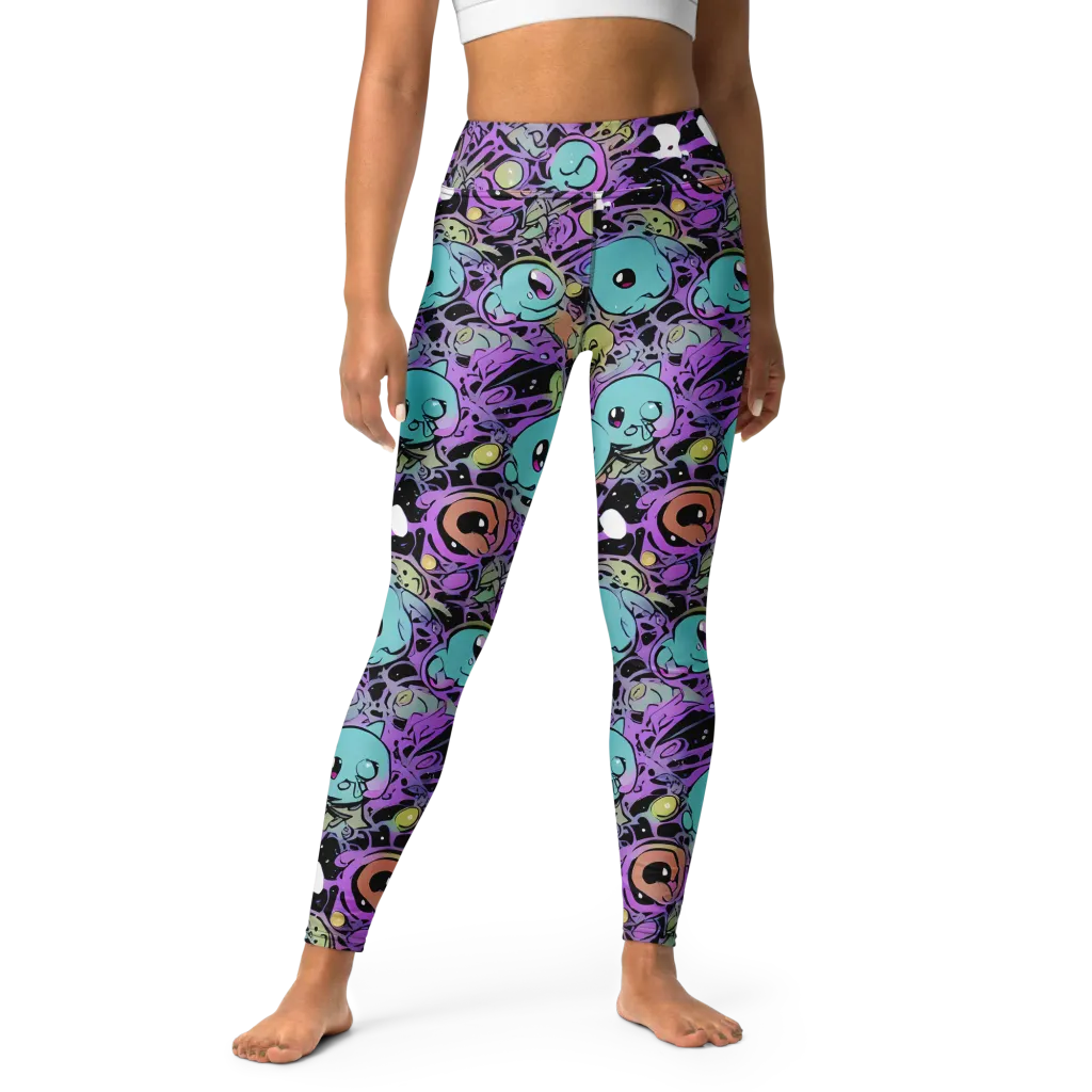 Neon Dreamlings on Yoga Leggings — Front