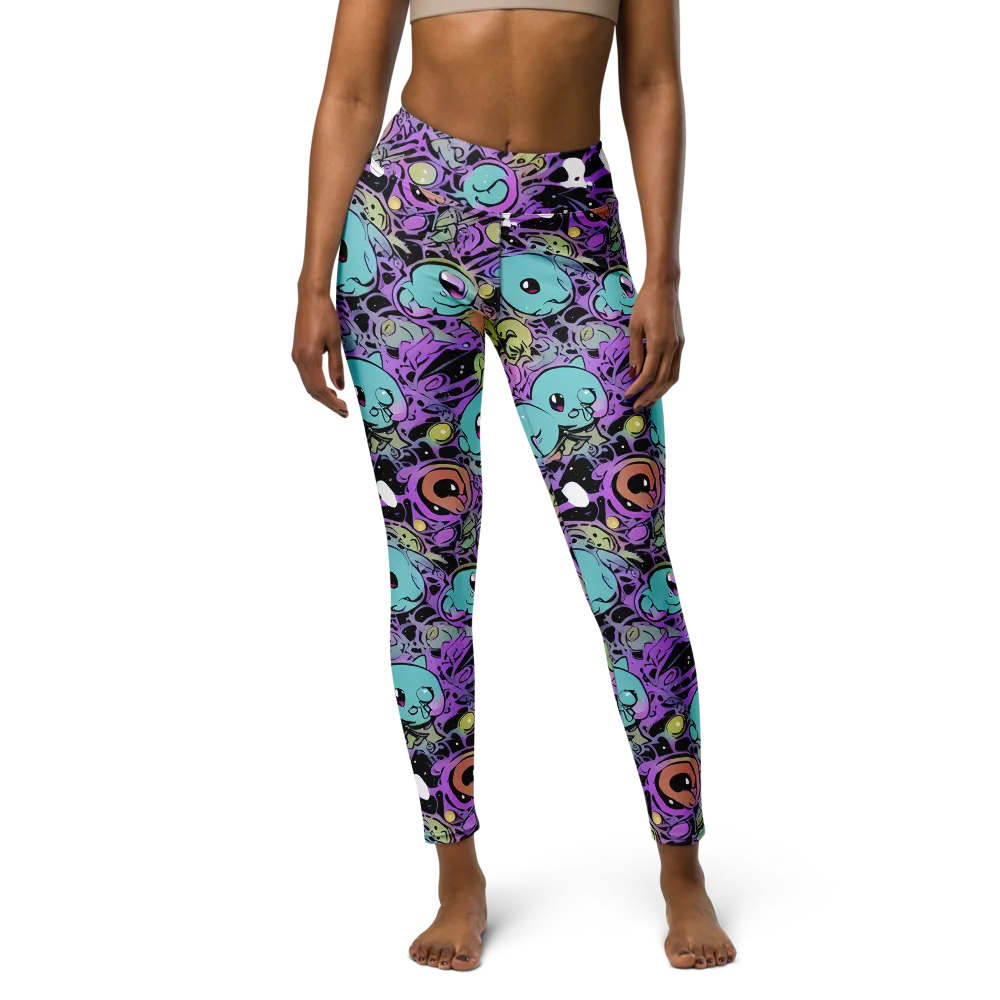 Neon Dreamlings on Yoga Leggings — Front
