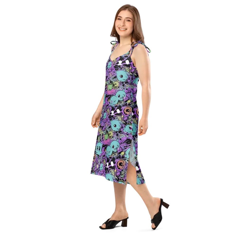 Neon Dreamlings on Slip Dress — Left Front