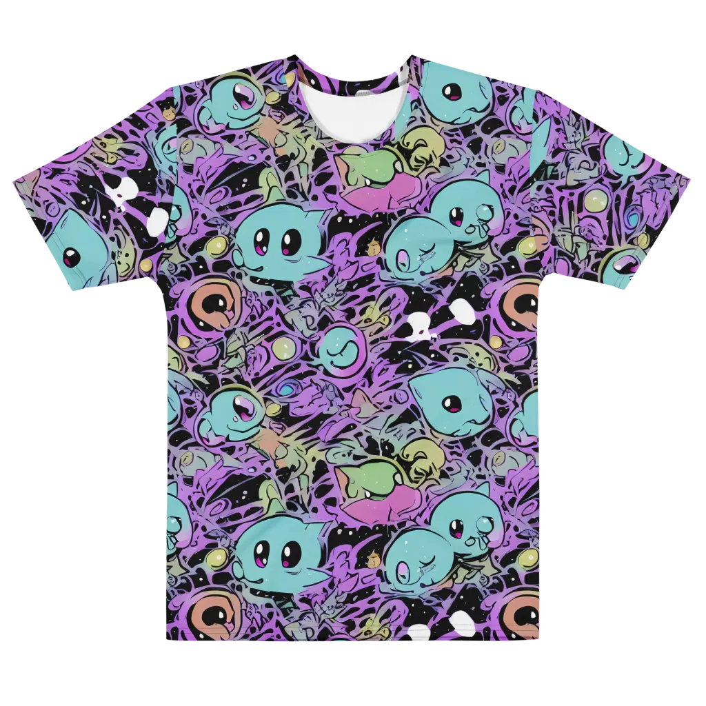 Neon Dreamlings on Men's Cotton Crew Neck T-Shirt — Front