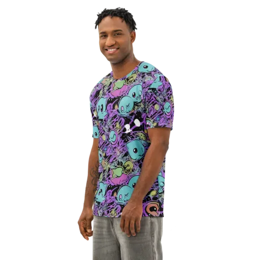 Neon Dreamlings on a Men's Cotton Crew Neck T-Shirt