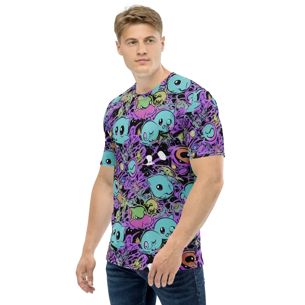 Neon Dreamlings on Men's Crew Neck T-Shirt — Left