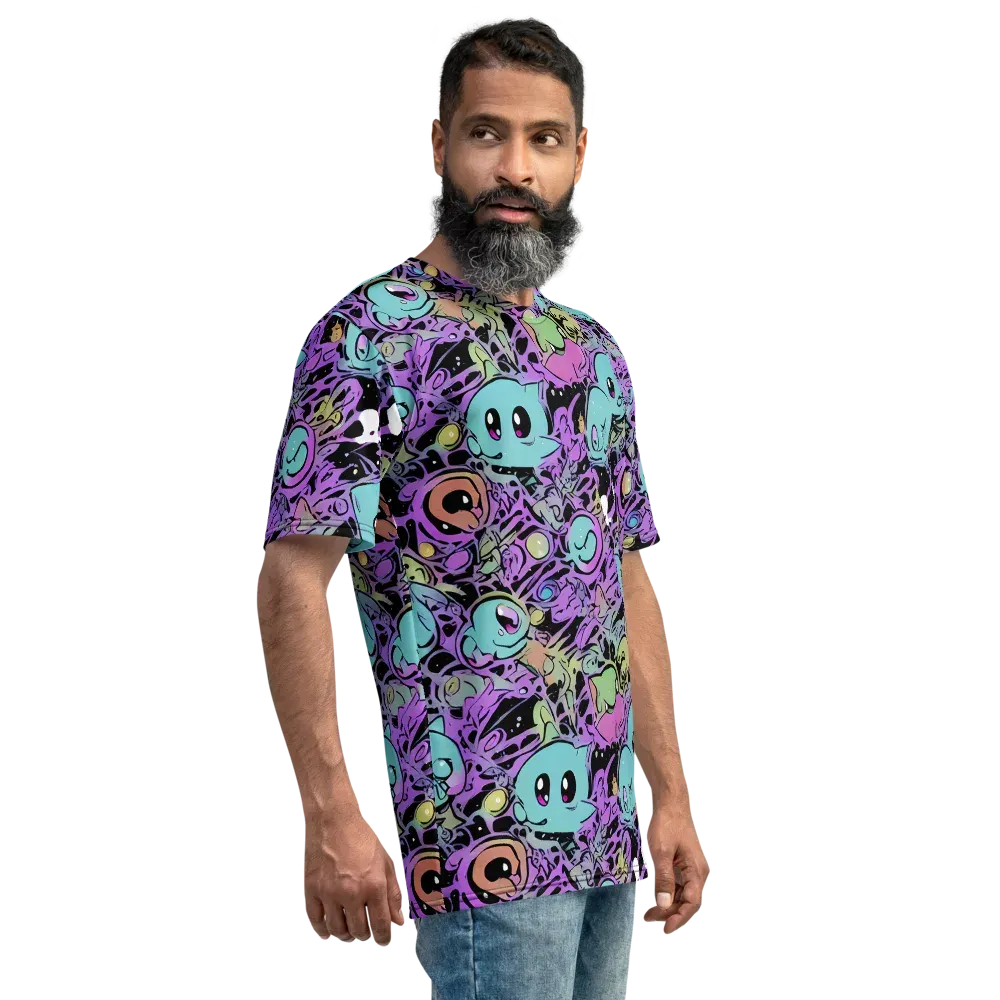 Neon Dreamlings on Men's Crew Neck T-Shirt — Right