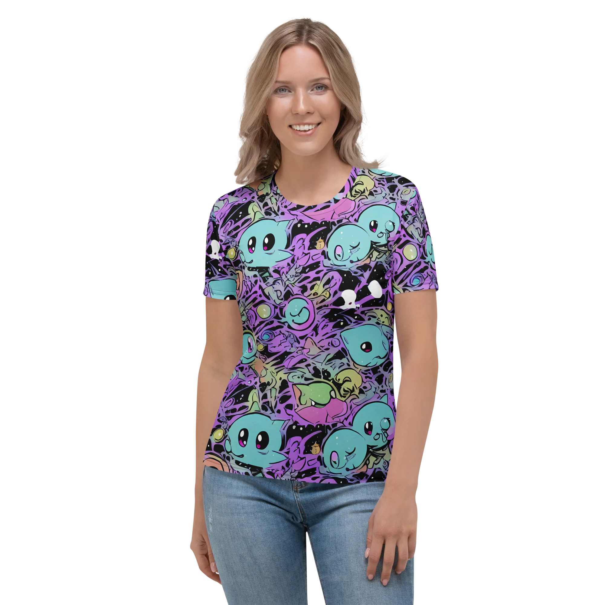 Neon Dreamlings on Women's Crew Neck T-Shirt — Front