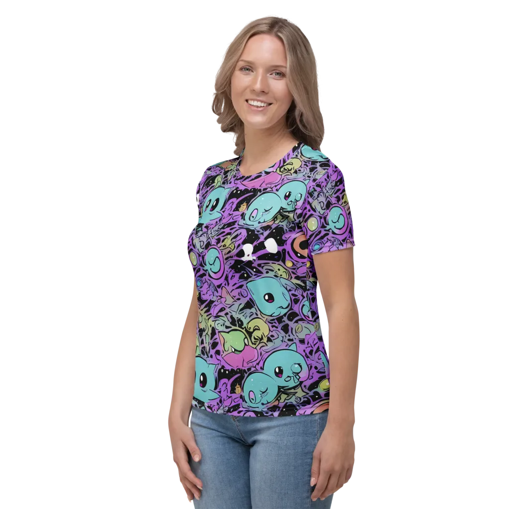 Neon Dreamlings on Women's Crew Neck T-Shirt — Left