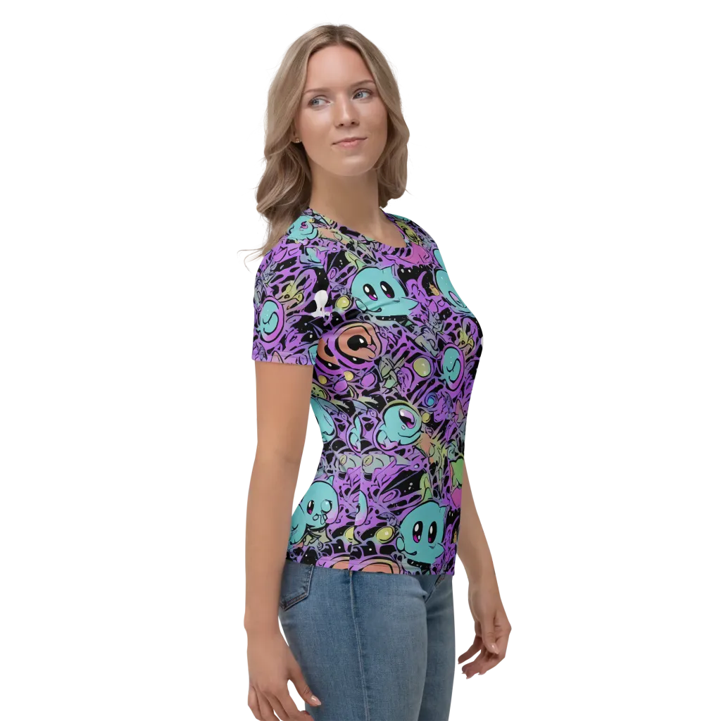 Neon Dreamlings on Women's Crew Neck T-Shirt — Right