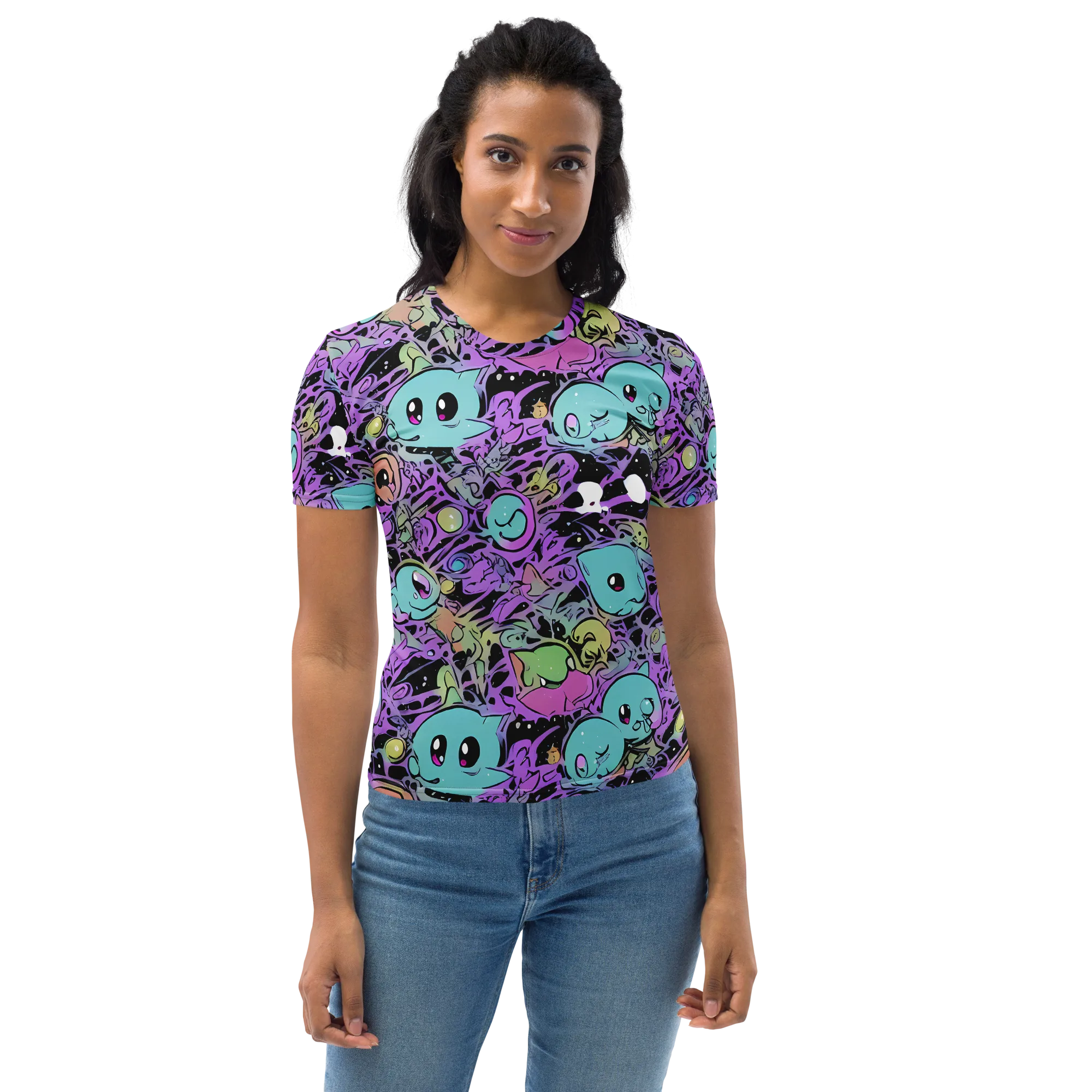 Neon Dreamlings on Women's Crew Neck T-Shirt — Front