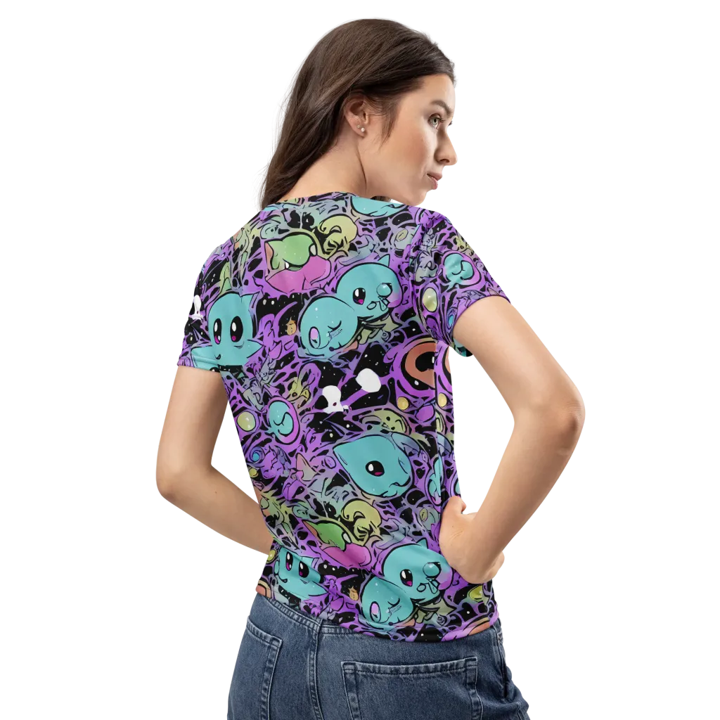 Neon Dreamlings on Women's Crew Neck T-Shirt — Back
